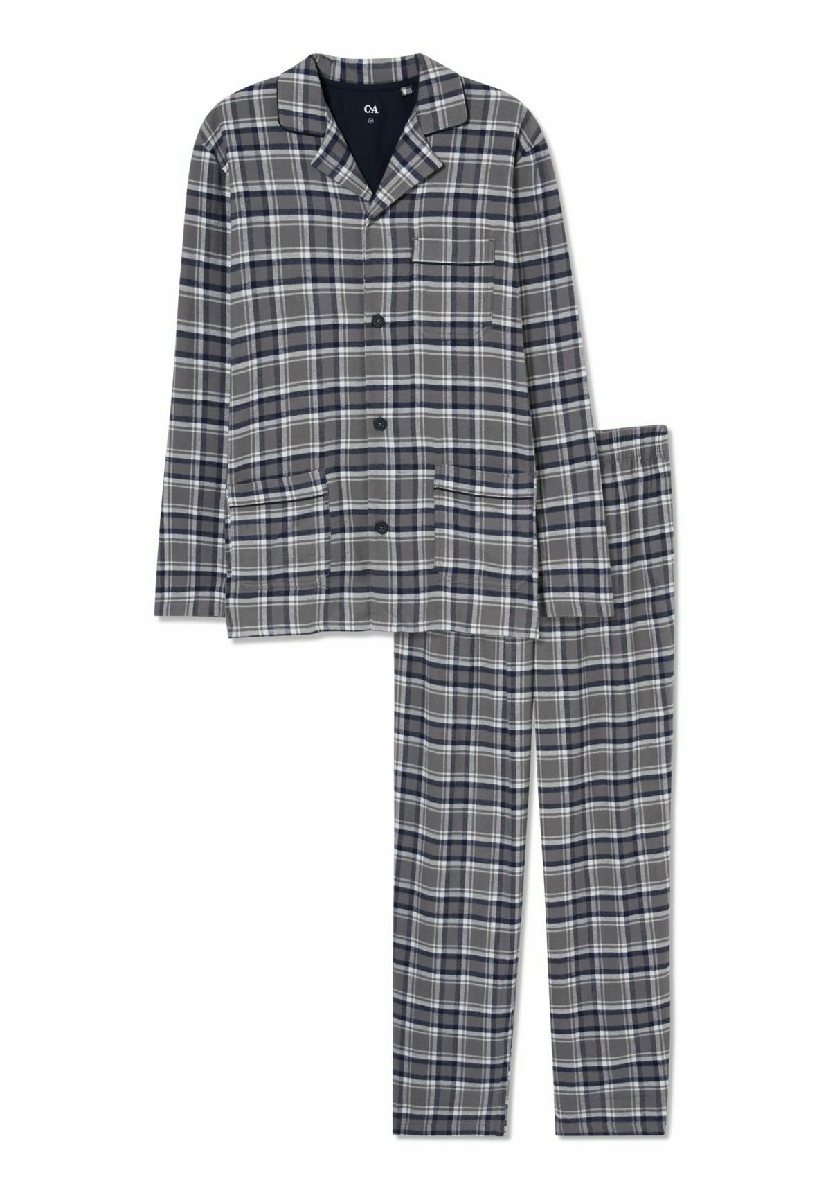TOP Herren Schlafanzug Pyjama Gr M bis 3XL türkis blau gemustert NEU